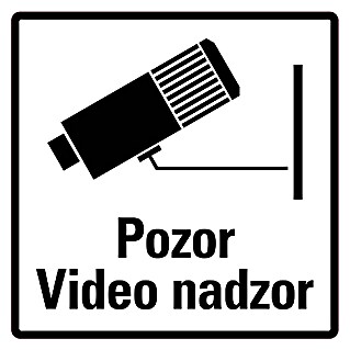 Nalepka s simbolom Pozor Video nadzor (140 x 140 mm)