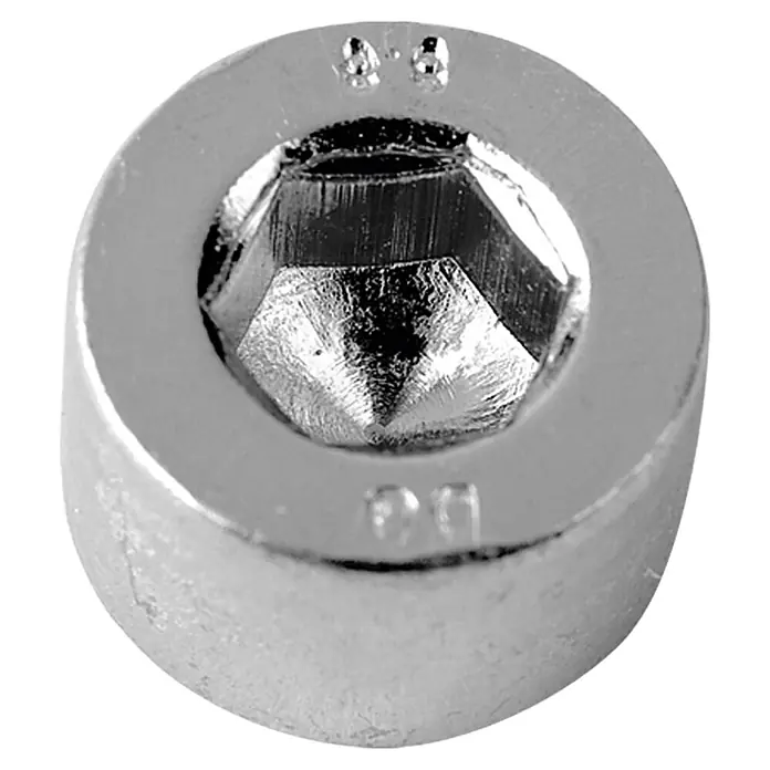 Profi Depot Innensechskantschraube VZ - Ø x L: 6 x 25 mm, 100 Stk., Verzinkt - Nahaufnahme einer glänzenden Innensechskantschraube aus Metall, ideal für Maschinenbau und Befestigungen aller Art.
