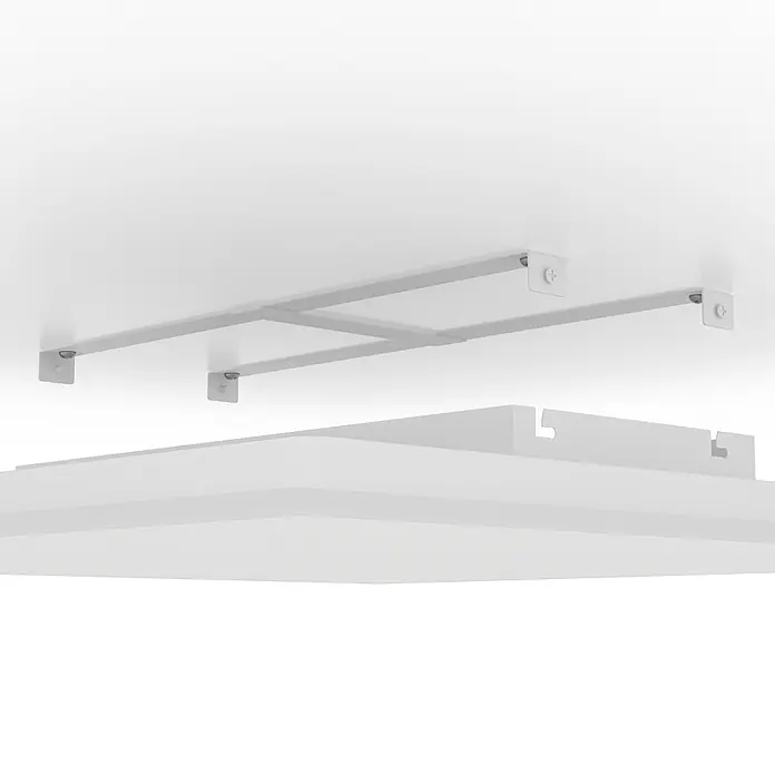Eglo LED-Panel Zerbi - 6,5 W, L x B x H: 59,5 x 59,5 x 7 cm, Weiß, Neutralweiß - Weißes Metall-Montagebügelsystem für die Deckeninstallation, mit passender weißer Platte für eine Leuchte.