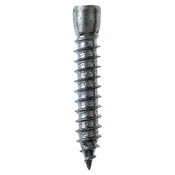 Profi Depot Betonrahmenschraube - Durchmesser: 7,5 mm, Länge: 112 mm, 30 Stk., V 30 - Abbildung einer einzelnen Schraube mit einem markanten Gewinde und einem konischen Kopf.