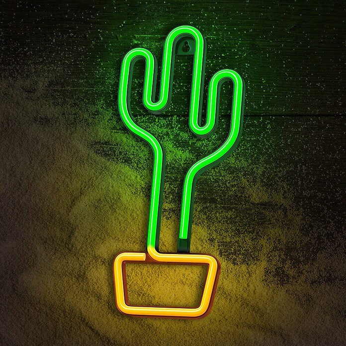 Lámpara LED decorativa Cactus (Verde/Naranja, Cactus, An x Al: 14 x 33 cm) | BAUHAUS