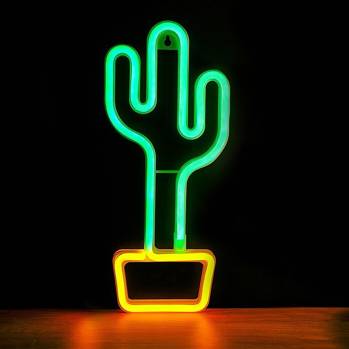 Lámpara LED decorativa Cactus (Verde/Naranja, Cactus, An x Al: 14 x 33 cm) | BAUHAUS
