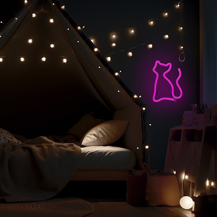 Lámpara LED decorativa Gato Rosa (Gato Rosa, An x Al: 17 x 23,5 cm) | BAUHAUS