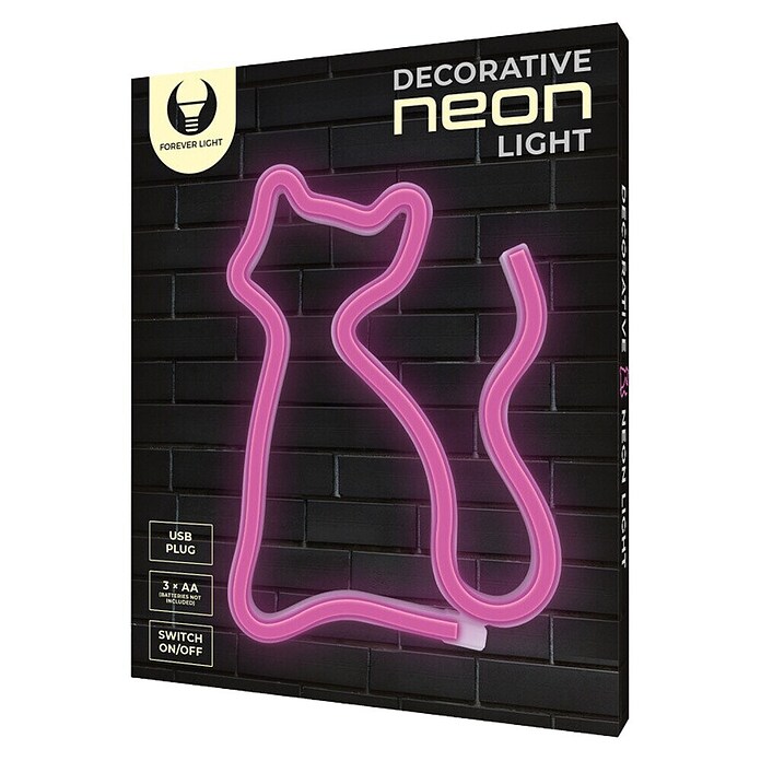 Lámpara LED decorativa Gato Rosa (Gato Rosa, An x Al: 17 x 23,5 cm) | BAUHAUS