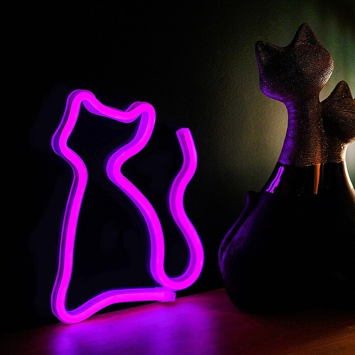 Lámpara LED decorativa Gato Rosa (Gato Rosa, An x Al: 17 x 23,5 cm) | BAUHAUS