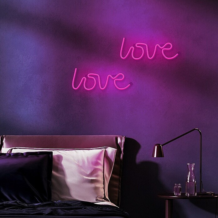 Lámpara LED decorativa Love Rosa (Rosa, Love Rosa, An x Al: 35 x 13 cm) | BAUHAUS