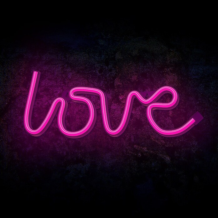 Lámpara LED decorativa Love Rosa (Rosa, Love Rosa, An x Al: 35 x 13 cm) | BAUHAUS