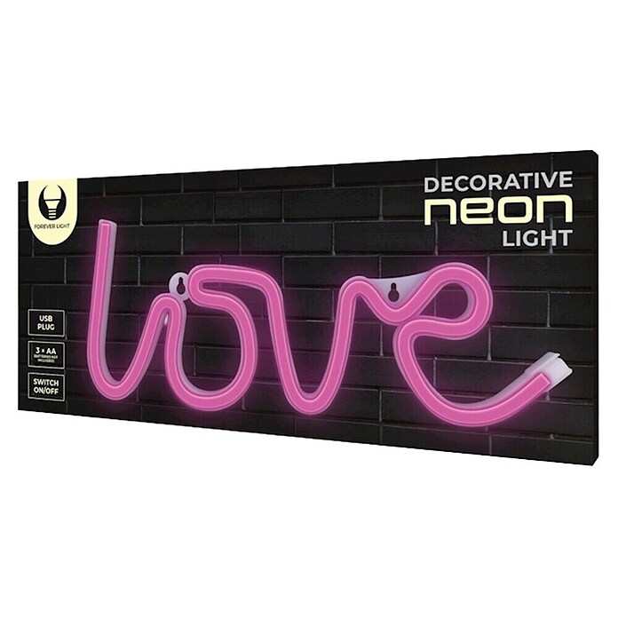 Lámpara LED decorativa Love Rosa (Rosa, Love Rosa, An x Al: 35 x 13 cm) | BAUHAUS