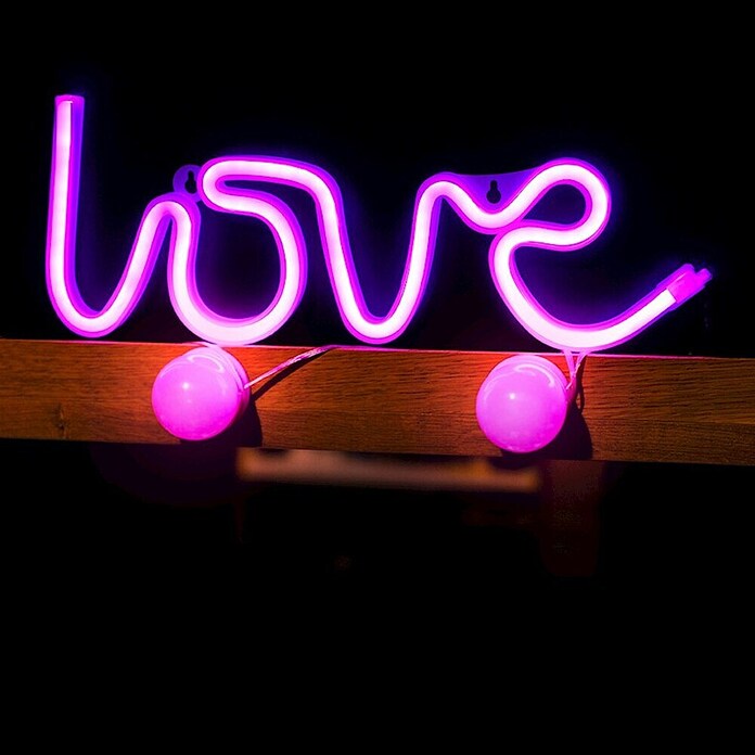 Lámpara LED decorativa Love Rosa (Rosa, Love Rosa, An x Al: 35 x 13 cm) | BAUHAUS