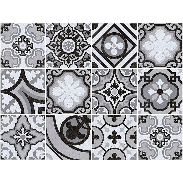 Feinsteinzeugfliese Piccolo (20 x 20 cm, Black Mix, Matt) | BAUHAUS