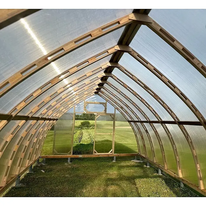 Garten Dream Gewächshaus Arched Wood - Außenmaß inkl. Dachüberstand (B x T): 500 x 1.000 cm, Material Seitenwand: Kunststoff, 4 mm, Braun