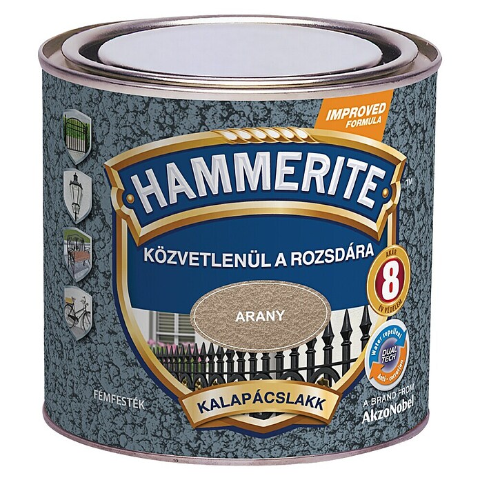 Hammerite Efekt lak Hammered  (Zlatna, Sjaj, 0,25 l, Na bazi otapala) | BAUHAUS