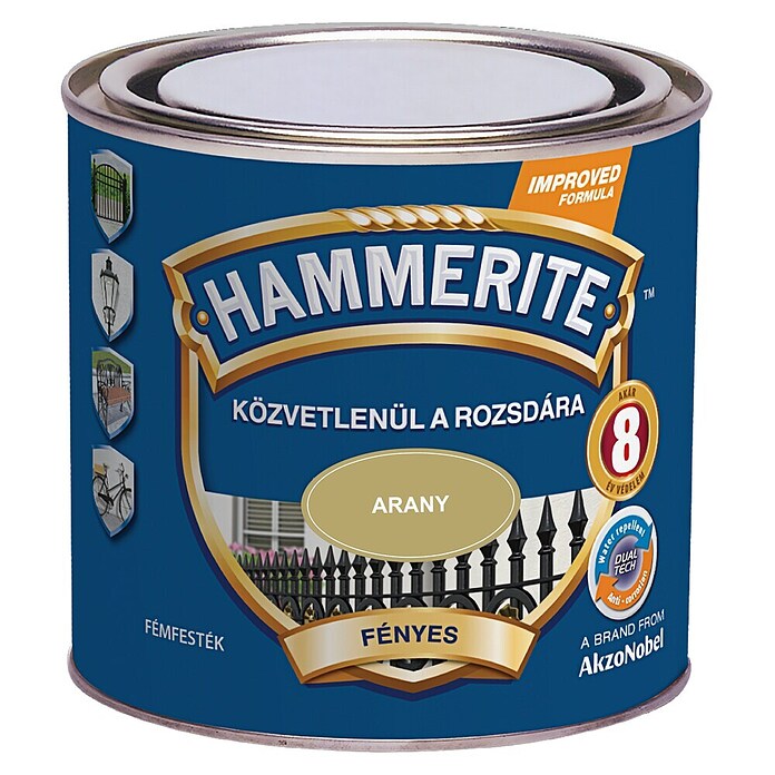 Hammerite Lak u boji Smooth  (Zlatna, Sjaj, 250 ml) | BAUHAUS