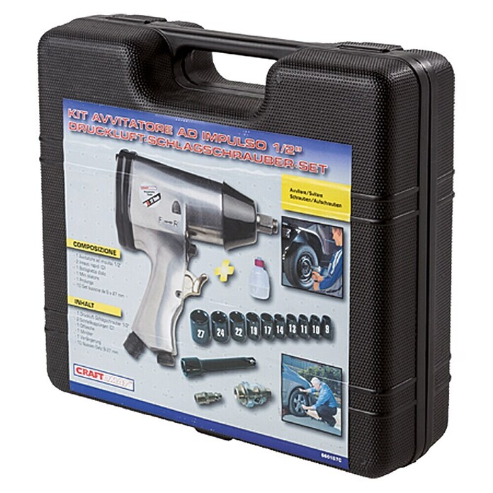 Craftomat Pneumatische slagmoersleutelset Kit Line (Bedrijfsdruk: 6 bar, Luchtverbruik: 150 l/min)