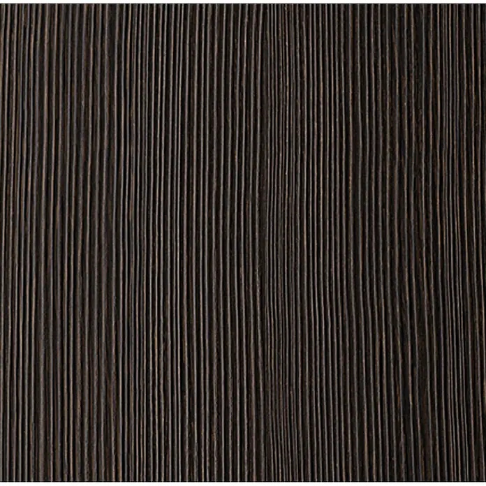Resopal Premium Encimera de cocina al corte - Bonobo Wenge, Espesor: 3,8 cm, Ancho: 60 cm - Primer plano de chapa de madera oscura texturizada con finas líneas verticales, ideal para diseños de muebles modernos.