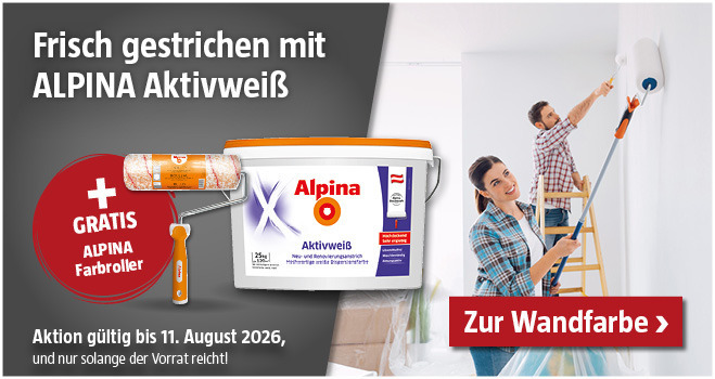 Aktion Alpina Aktivweiß mit gratis Farbroller