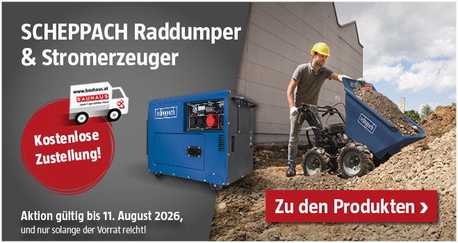 Aktion Scheppach Raddumper & Stromerzeuger versandkostenfrei