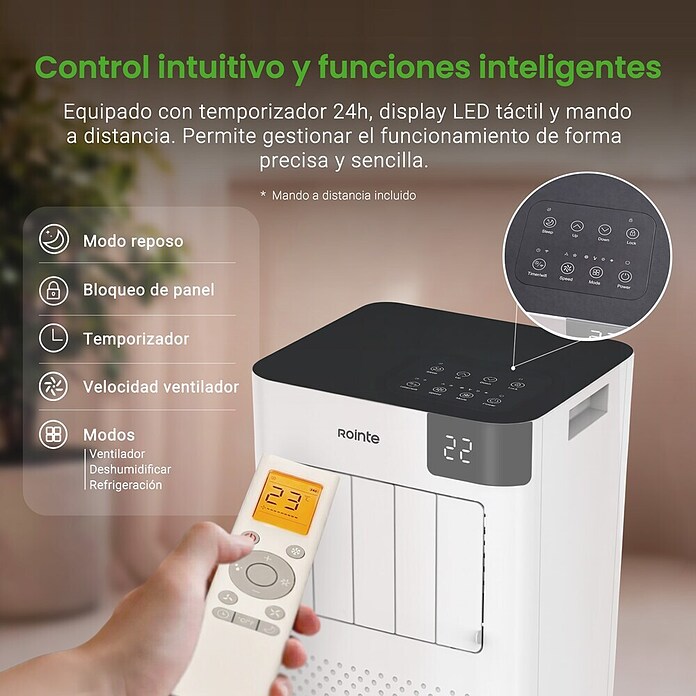 Rointe Aire acondicionado portátil Fiore 2250 (2.600 W, Tamaño de la estancia: 20 m², Blanco) | BAUHAUS