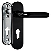 Roper Juego de manillas y bombín para puerta cortafuegos (Negro, Acero) | BAUHAUS