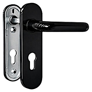 Roper Juego de manillas y bombín para puerta cortafuegos (Negro, Acero)
