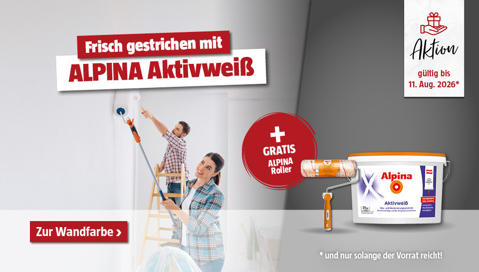 Aktion Alpina Aktivweiß mit gratis Farbroller