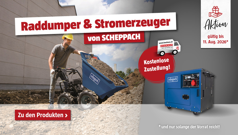 Aktion Scheppach Dumper und Stromerzeuger versandkostenfrei