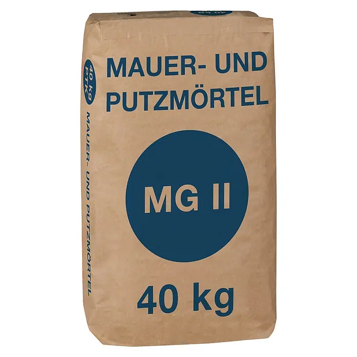 Mauer- & Putzmörtel - 40 kg - Brauner Papiersack mit 40 kg Mauer- und Putzmörtel (MG II).