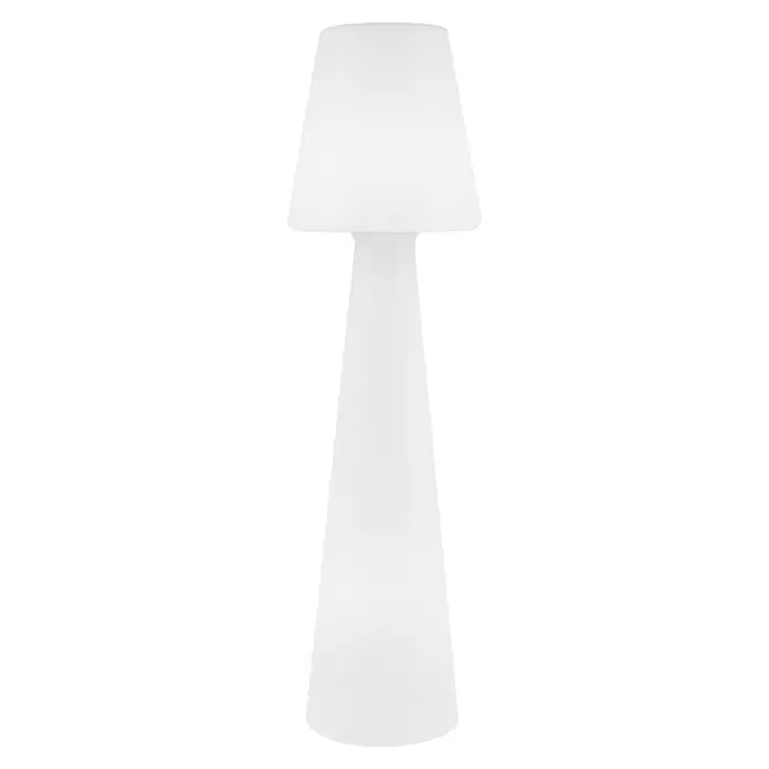 New Garden Lámpara de pie con batería Lola 165 Blanco - Blanco, Altura: 165 cm, RGB - Lámpara de pie alta, blanca y moderna con diseño cónico integrado.