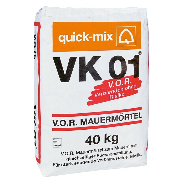 Quick-Mix Mauermörtel V.O.R. (40 kg, Geeignet für: Stark saugende Steine)