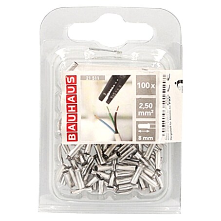 BAUHAUS Aderendhülse (Metall, 100 Stk., 2,5 mm² x 8 mm)