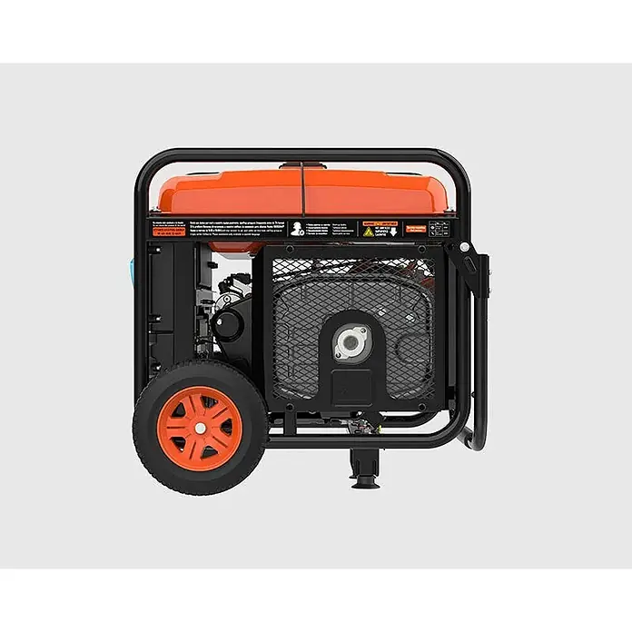 Genergy Stromerzeuger Inverter Stromerzeuger Benzin 7500W mit Funkstart Genergy Creta-RC - Nennleistung: 7,2 kW, Tankvolumen: 25 l - Tragbarer Stromerzeuger in Orange und Schwarz mit Rädern.