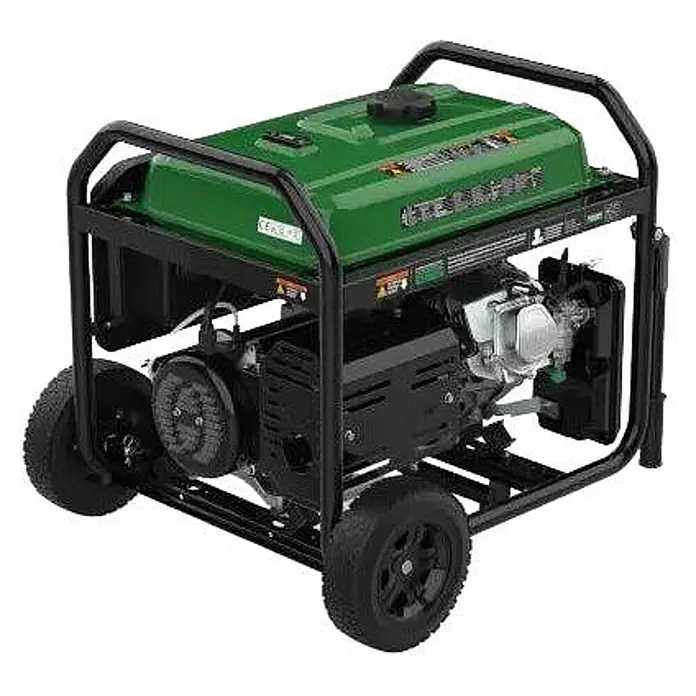 Genergy Stromerzeuger Dualfuel Stromerzeuger 8500W Genergy Natura 8000 SVR - Benzin & LPG - Nennleistung: 8 kW, Tankvolumen: 28 l - Grüner und schwarzer tragbarer Generator mit Fahrgestell, bereit zur Stromerzeugung.