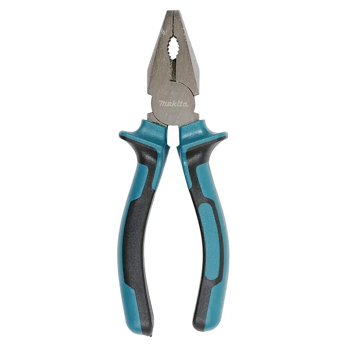 Makita Adventskalender 2026 - 24 -tlg. - Makita Kombinationszange mit silbernem Metallkopf und türkisfarbenen sowie schwarzen ergonomischen Griffen.