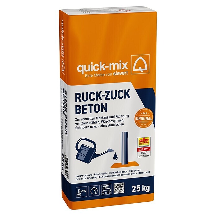 Quick-Mix Trocken-Fertigbeton (25 kg, Grau)