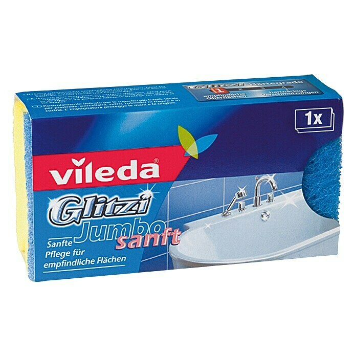 Vileda Glitzi Schwamm Jumbo sanftGlitzi Härtegrad: 1, 1 Stk. Front View