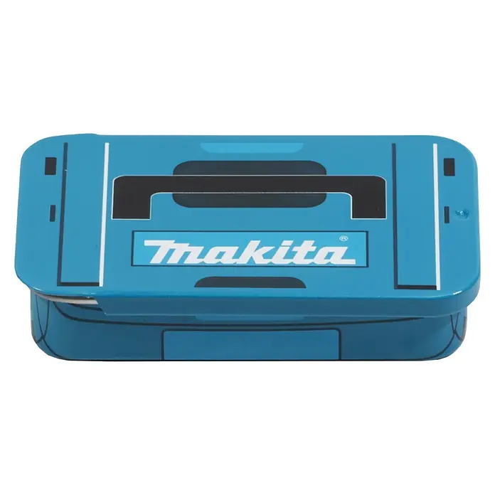 Makita Adventskalender 2026 - 24 -tlg. - Blaue Makita Werkzeugkiste mit schwarzem Griffdesign und Logo.