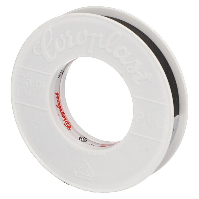 Coroplast PVC-Isolierband (25 m x 15 mm, Schwarz)