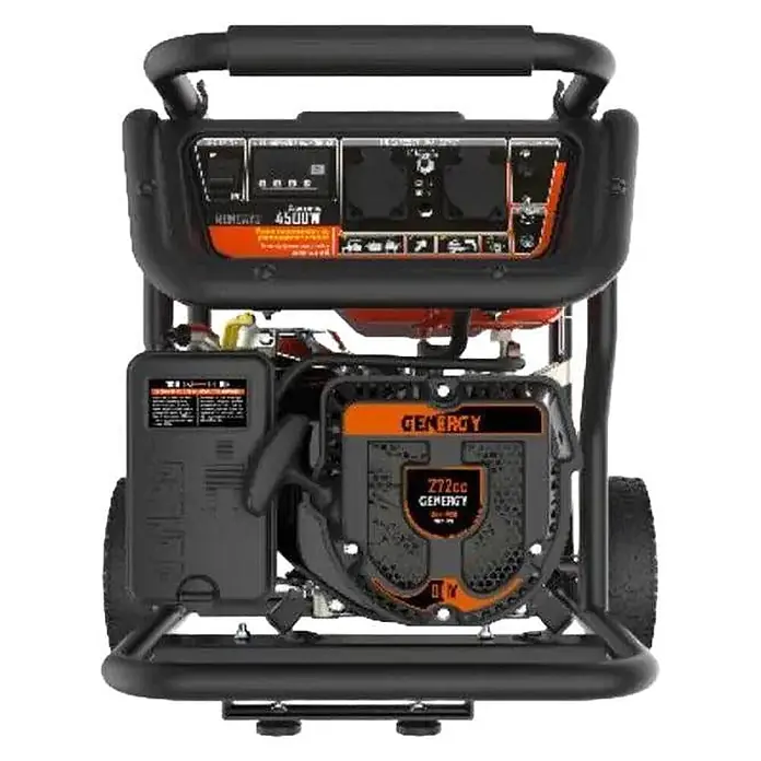 Genergy Stromerzeuger GENERGY MONCAYO Benzin Stromerzeuger 4500W SVR - Nennleistung: 4 kW, Tankvolumen: 13 l - Schwarzer und orangefarbener tragbarer Generator mit 4500W Leistung und 272cc Motor für zuverlässige Energie.