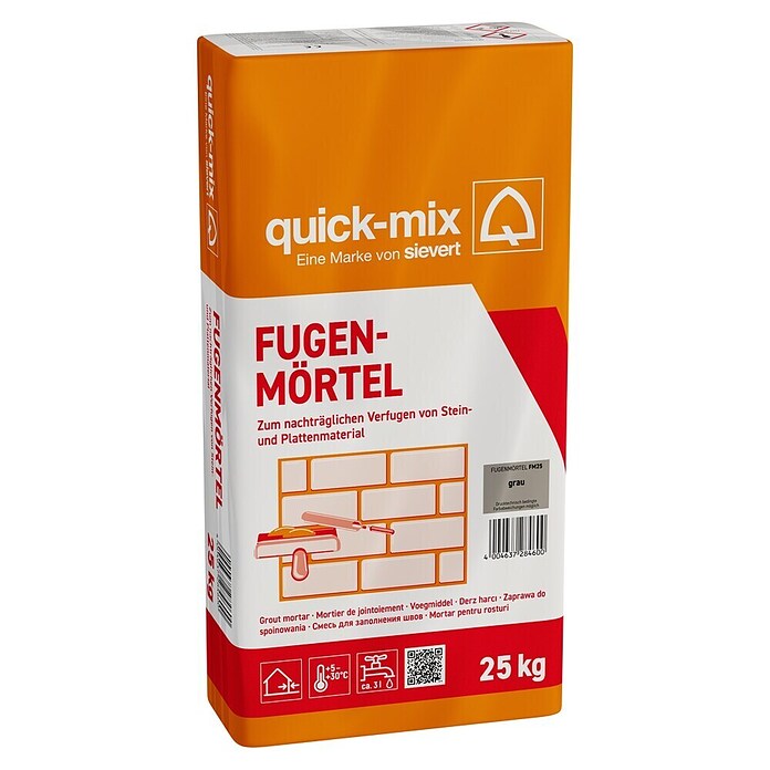 Quick-Mix Fugenmörtel FM (Grau, 25 kg)