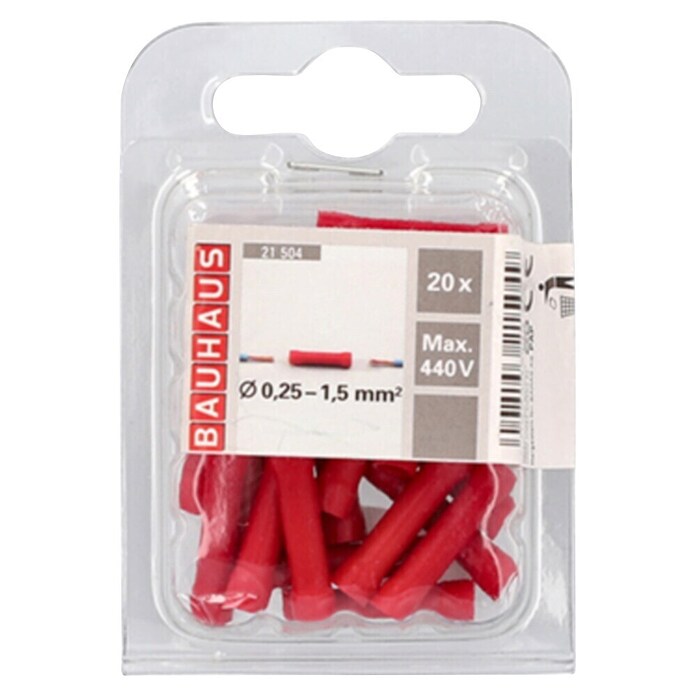 Kabel-Quetschverbinder (20 Stk., 0,25 - 1,5 mm², Rot)