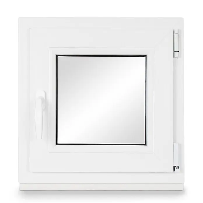 Neruli Kellerfenster weiß Dreh-Kipp 40x50 cm(BxH) DIN Rechts 2 -fach Glas Dichtung Schwarz - 40 x 50 cm, DIN Anschlag: Rechts, Weiß - Weißes PVC-Fenster mit klarer Glasscheibe, Griff und Scharnieren.