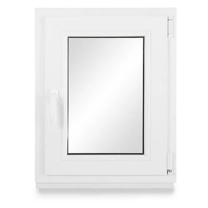 Neruli Kellerfenster weiß Dreh-Kipp 70x115 cm(BxH) DIN Rechts 2 -fach Glas Dichtung Schwarz - 70 x 115 cm, DIN Anschlag: Rechts, Weiß - Weißes PVC-Fenster mit klarer Glasscheibe und seitlichem Griff.