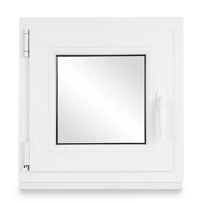Neruli Kellerfenster weiß Dreh-Kipp 40x50 cm(BxH) DIN Links 2 -fach Glas Dichtung Schwarz - 40 x 50 cm, DIN Anschlag: Links, Weiß - Weißes Kunststoff-Kipp-Drehfenster mit klarer Glasscheibe, Scharnieren links und Griff rechts.