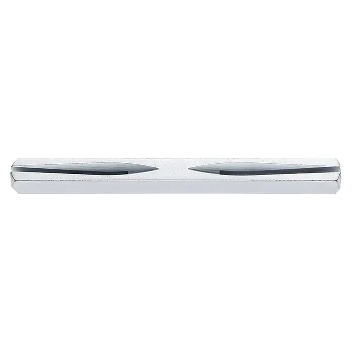 Portaferm Drückerstift - Länge: 120 mm, Mit Schlitz, Stahl - Silberner Metallstab mit sechseckigen Enden und zwei gekrümmten Schraubenschlitzen.