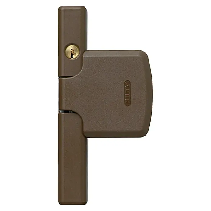 Abus Fenster-Zusatzschloss FTS 206 - Braun, 0 mm - 25 mm - Braune ABUS-Türschloss-Sicherung zur Erhöhung der Sicherheit. Ideal für die Haustür. Robuster Schutz gegen Einbruch.