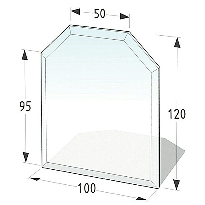 Lienbacher Glasbodenplatte120 x 100 cm, Sechseckig Front View