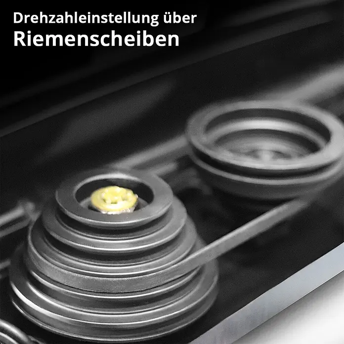 STAHLWERK Bohrmaschine BD-550 ST Säulenbohrmaschine 550W Leistung - 550 W - Graue Metall-Stufenscheiben und ein Antriebsriemen zur variablen Drehzahleinstellung.