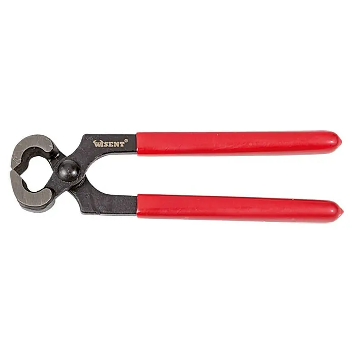 Wisent Kneifzange - Länge: 16 cm - Eine Kneifzange mit roten Griffen, ein Werkzeug zum Greifen und Schneiden von Materialien. Ideal für Handwerker und Heimwerker.