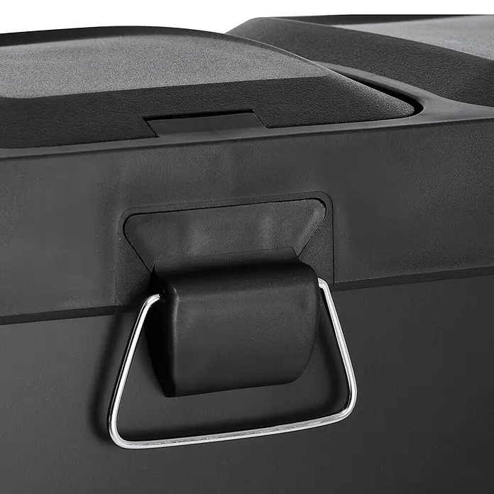 SVITA Treteimer TC3X15 - 45 l, Stahl, Schwarz - Schwarzer, texturierter Kunststoffbehälter mit silbernem Metallgriff zum einfachen Tragen.