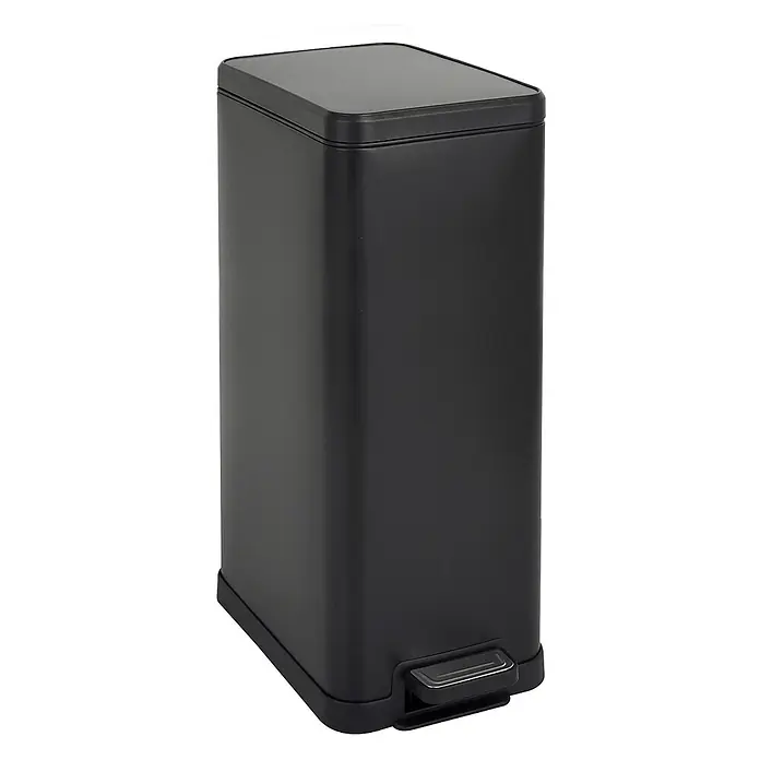 SVITA Treteimer STM18 - 18 l, Stahl, Schwarz - Mattschwarzer, rechteckiger Treteimer mit elegantem Design.